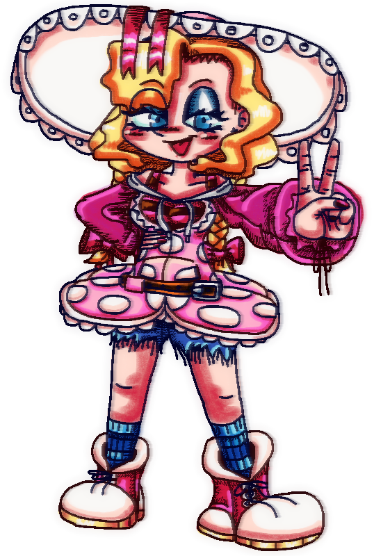 Тут зображена Анялу, рожева дівчина-кішка.